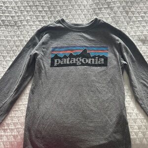 Patagonia Kids Charcoal Long Sleeve Tee